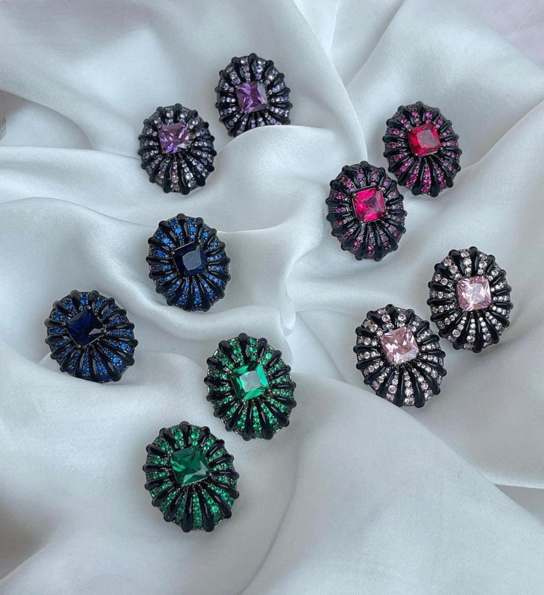 YUKTI ENAMEL STUD EARRINGS - House Of Shikha
