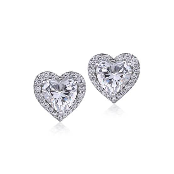 HEART HALO SOLITAIRE STUDS