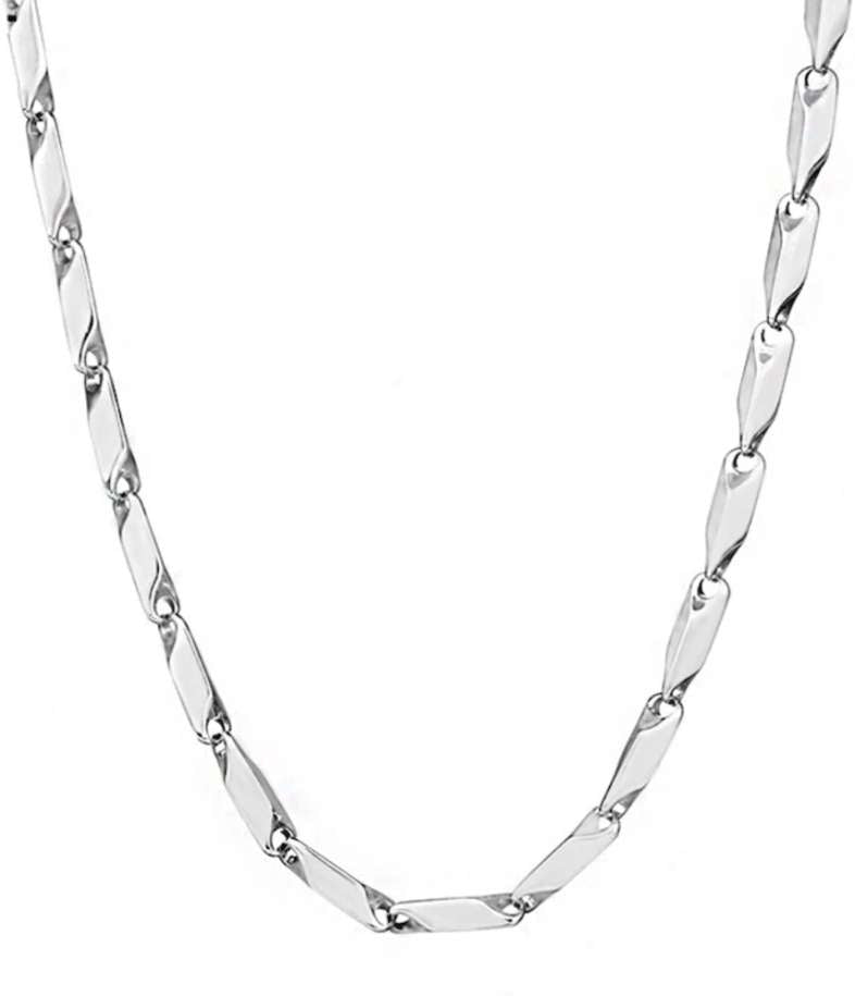 RICE CHAIN IN SILVER FOR MEN - House Of Shikha