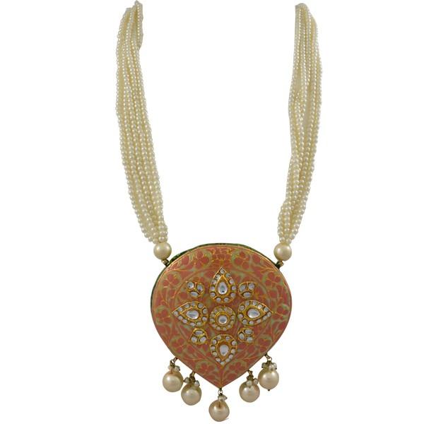 HANEEFAH - KUNDAN & MEENAKARI NECKLACE - House Of Shikha