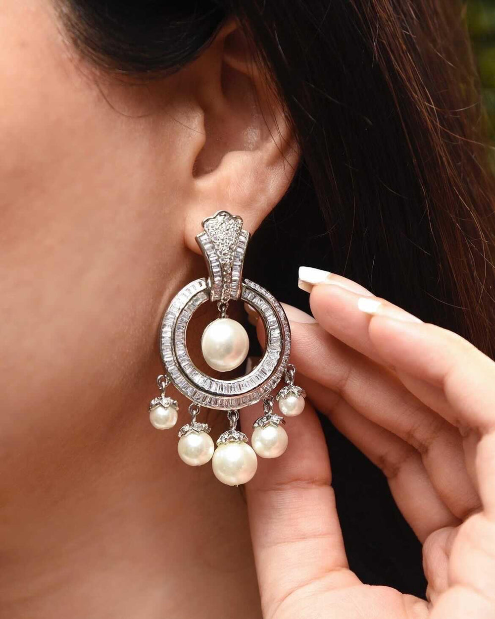 JIERA - CZ CHANDBALI EARRINGS - House Of Shikha