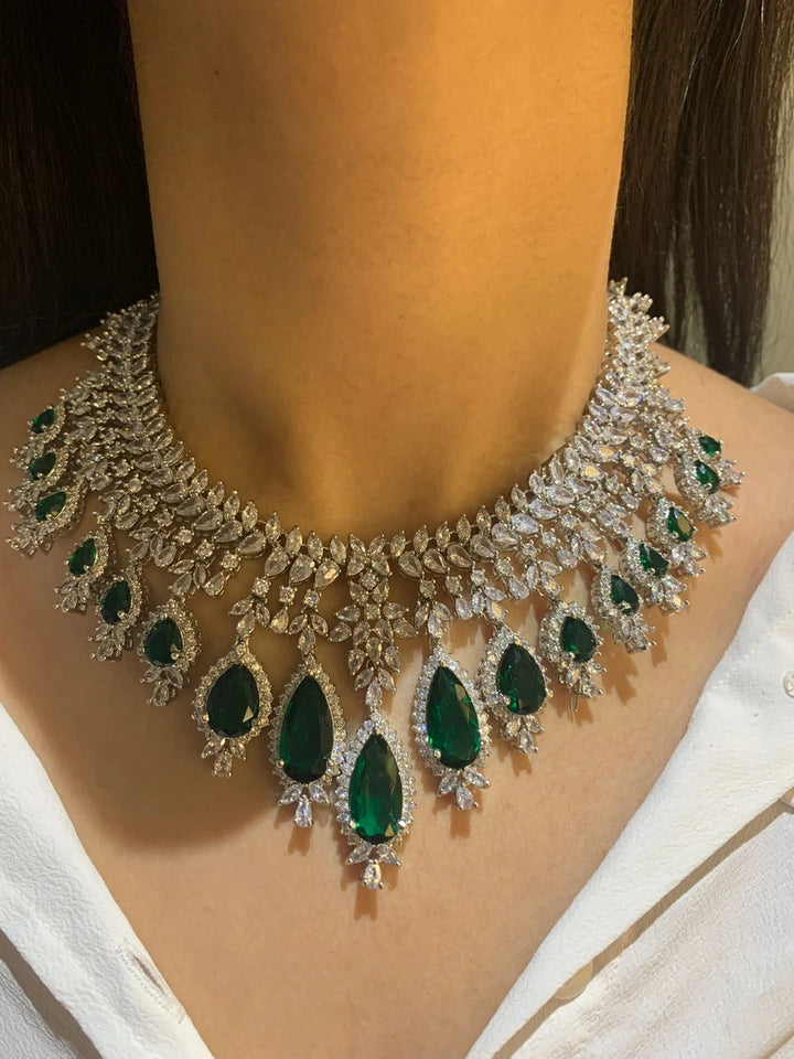 LILY - EMERALD CZ NECKLACE SET