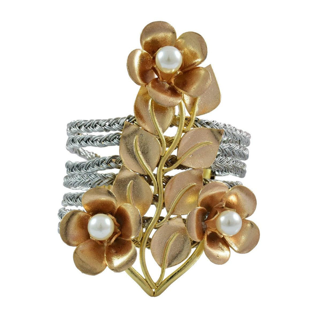 FLOWER WIRE CUFF - House Of Shikha