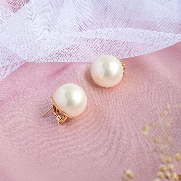 20MM PEARL EARRINGS WITH CLIP - House Of Shikha