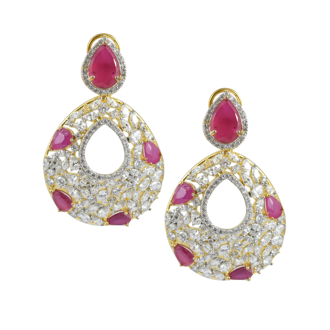 MEHRAN - RUVY DIAMONTIC EARRINGS - House Of Shikha