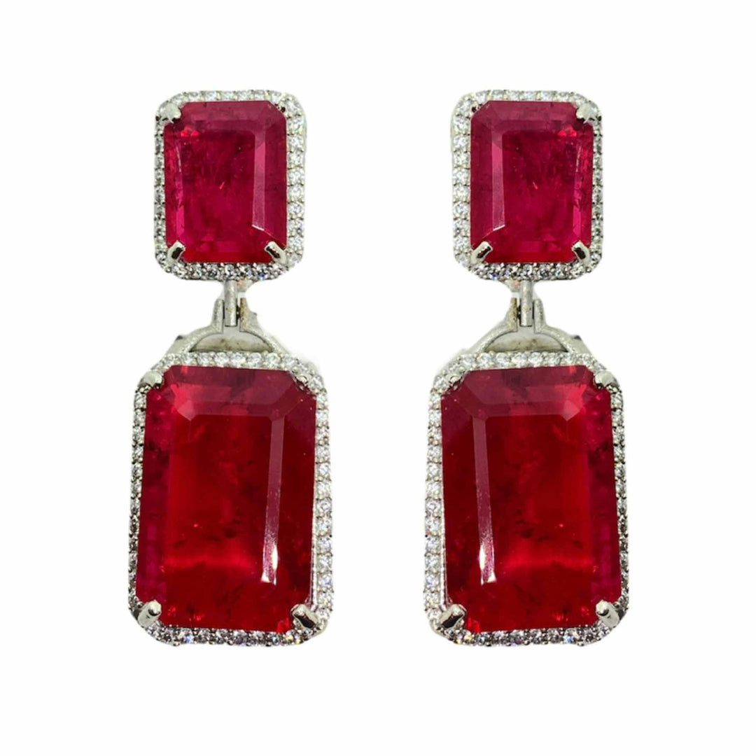 ENA - CZ DANGLER EARRINGS - House Of Shikha