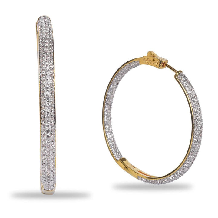 SONA - CZ HOOPS EARRINGS - House Of Shikha