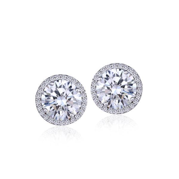 ROUND HALO SOLITAIRE EARRINGS - House Of Shikha