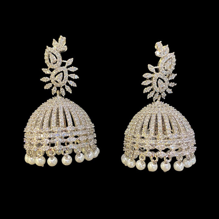 AASHVI - CZ JHUMKI EARRINGS - House Of Shikha