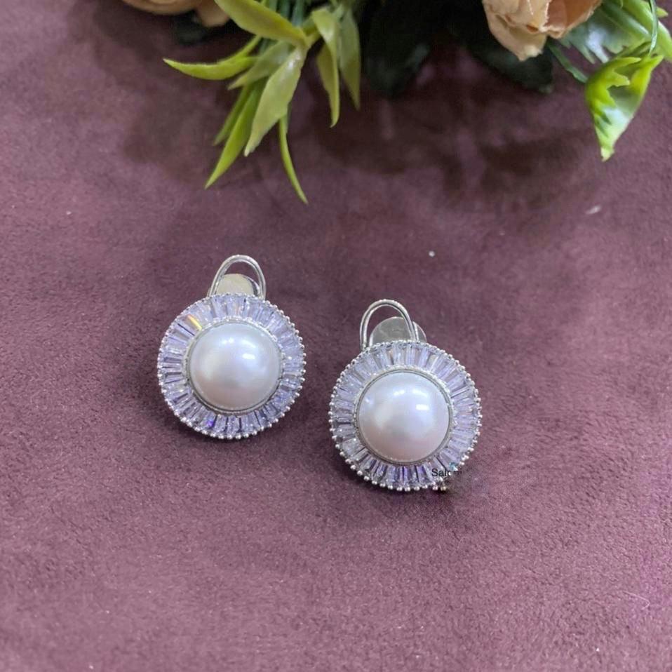 JANE - CZ PEARL EARRINGS - House Of Shikha