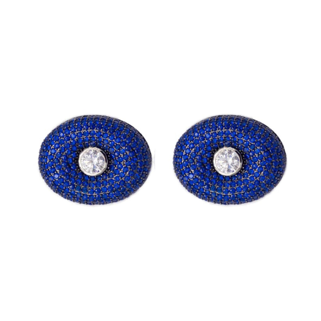 JUHI OVAL CZ EARRINGS - House Of Shikha