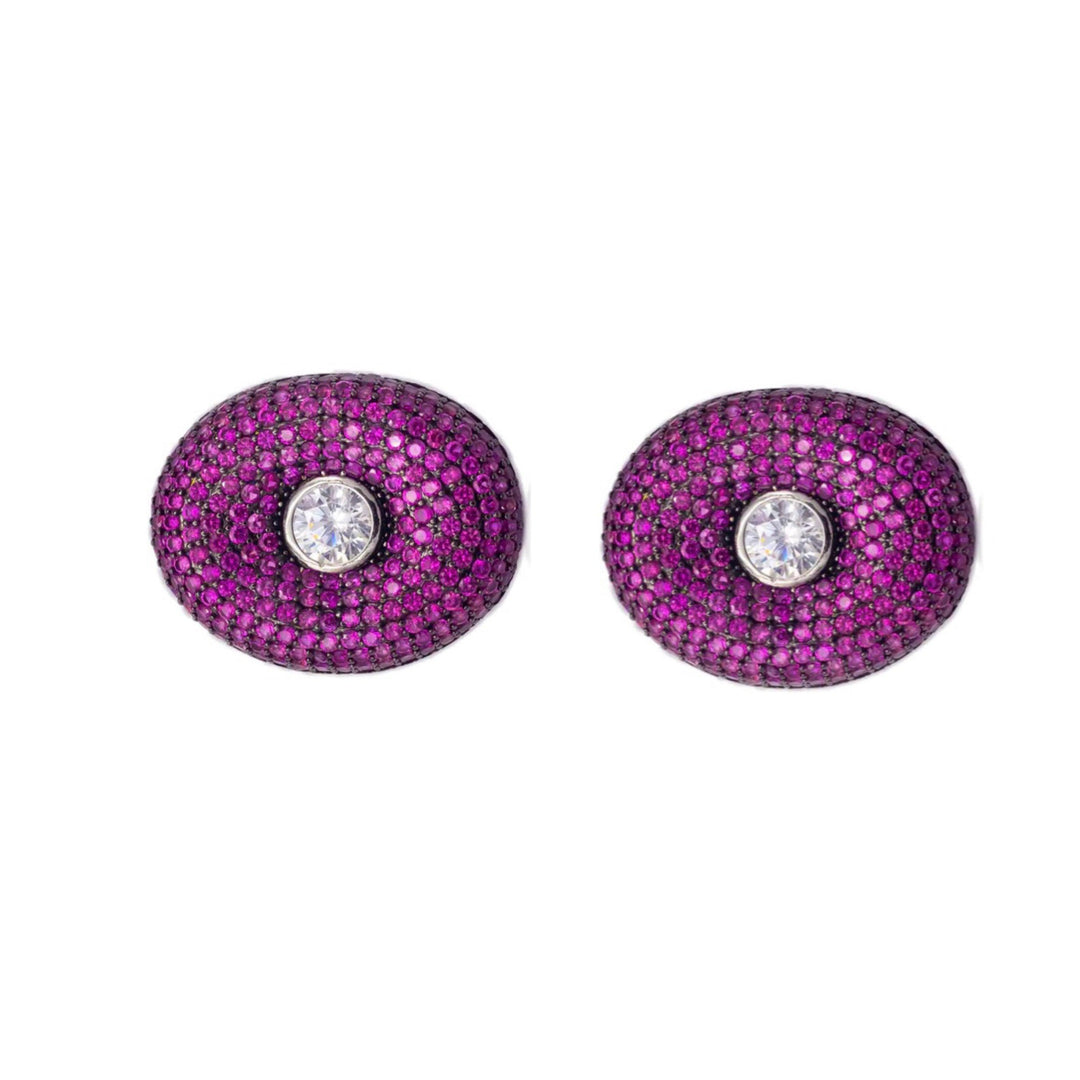 JUHI OVAL CZ EARRINGS - House Of Shikha