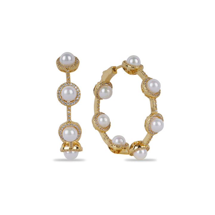 ZAHRA - PEARL HOOP EARRINGS