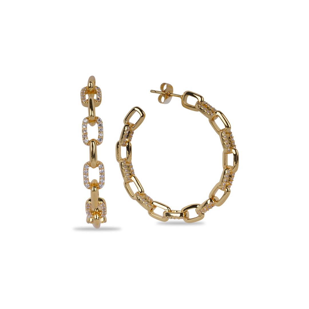 EIRA - CUBAN CZ EARRINGS - House Of Shikha