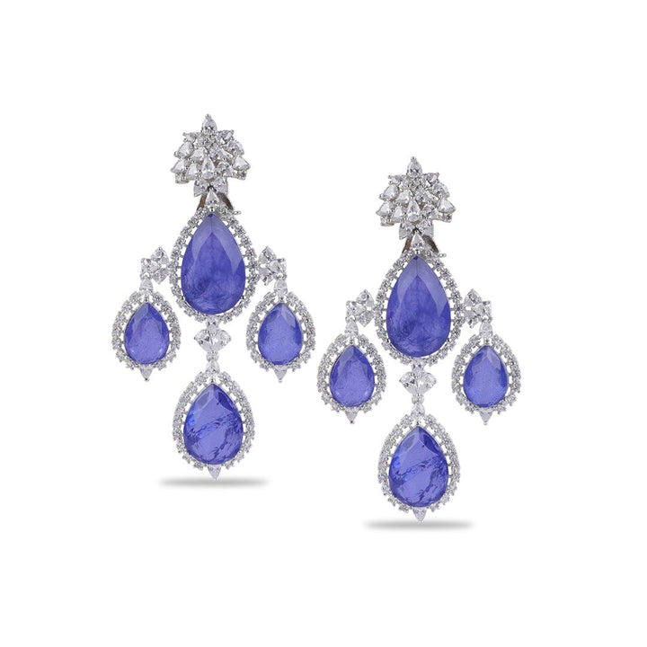 HIMANSHI - DOUBLET CZ EARRINGS - House Of Shikha