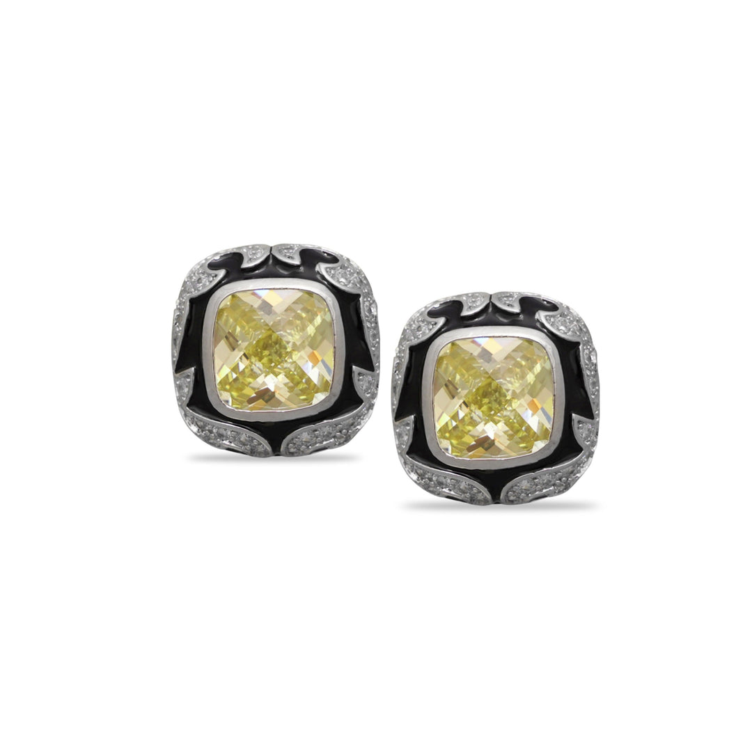 SHUA - ENAMEL CZ EARRINGS - House Of Shikha