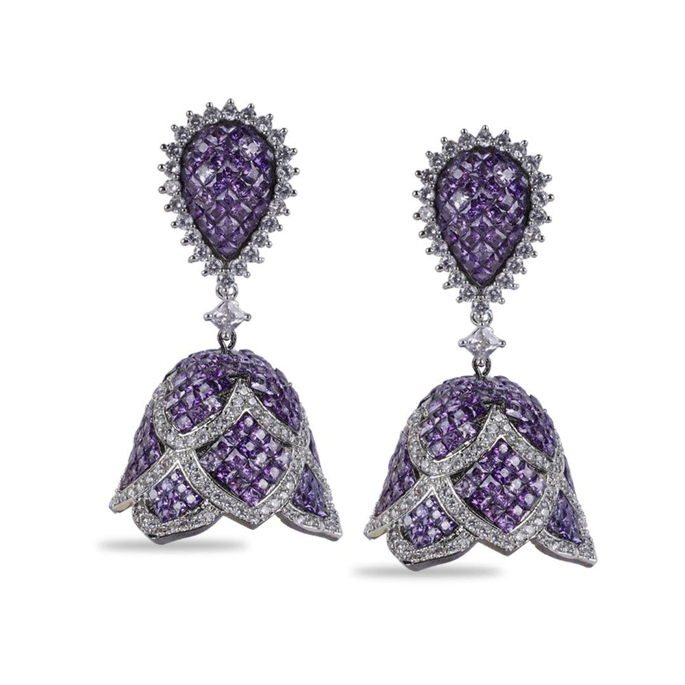 ZIA - CZ JHUMKI EARRINGS - House Of Shikha