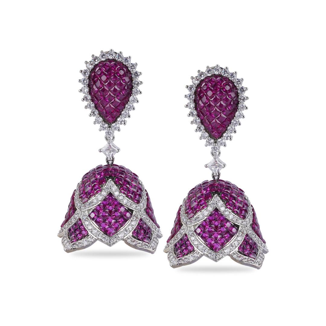 ZIA - CZ JHUMKI EARRINGS - House Of Shikha