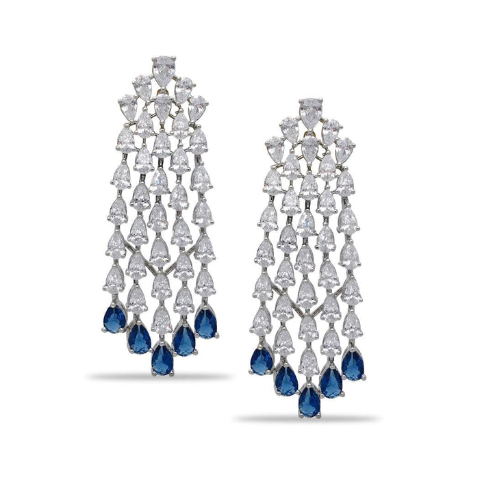 WATERFALL - CZ DANGLER EARRINGS - House Of Shikha