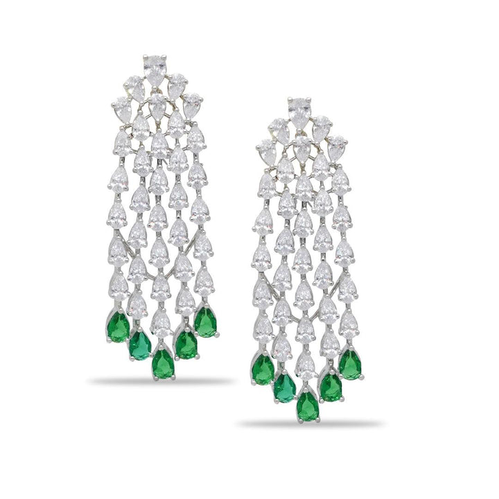 WATERFALL - CZ DANGLER EARRINGS - House Of Shikha