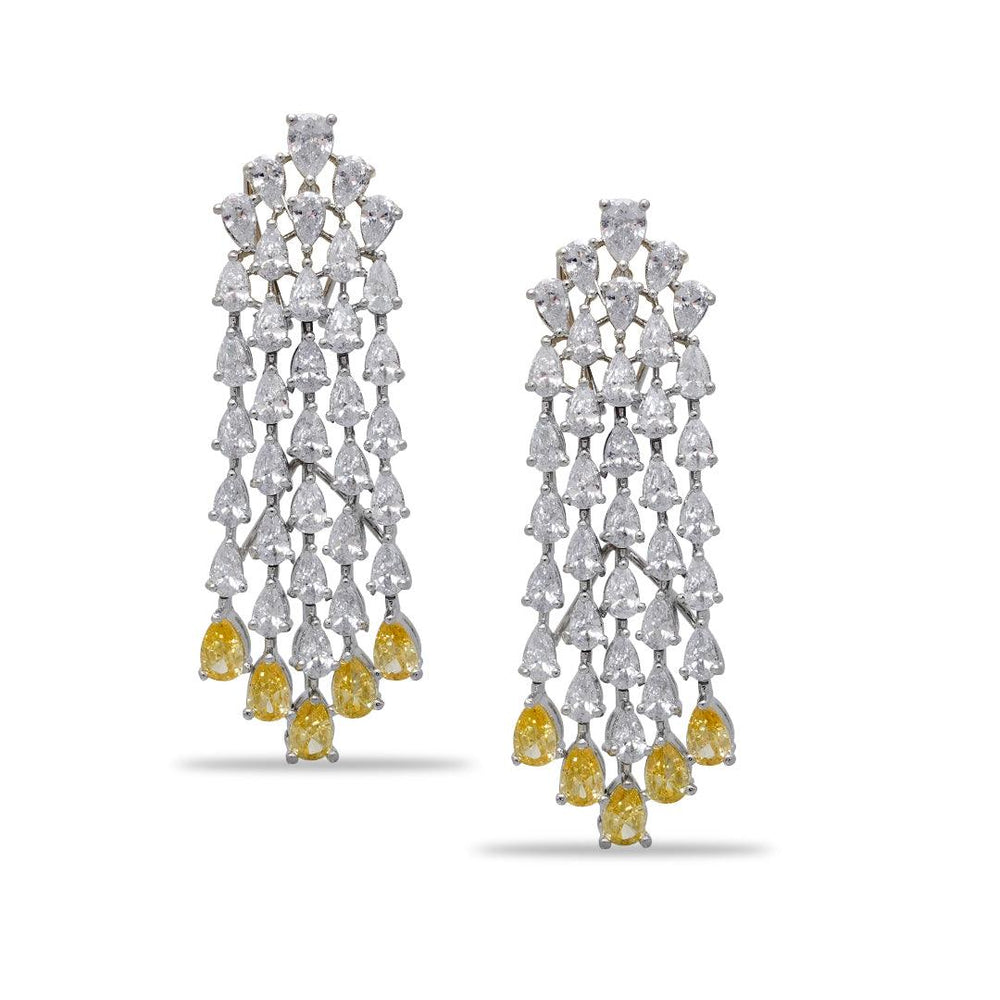 WATERFALL - CZ DANGLER EARRINGS - House Of Shikha