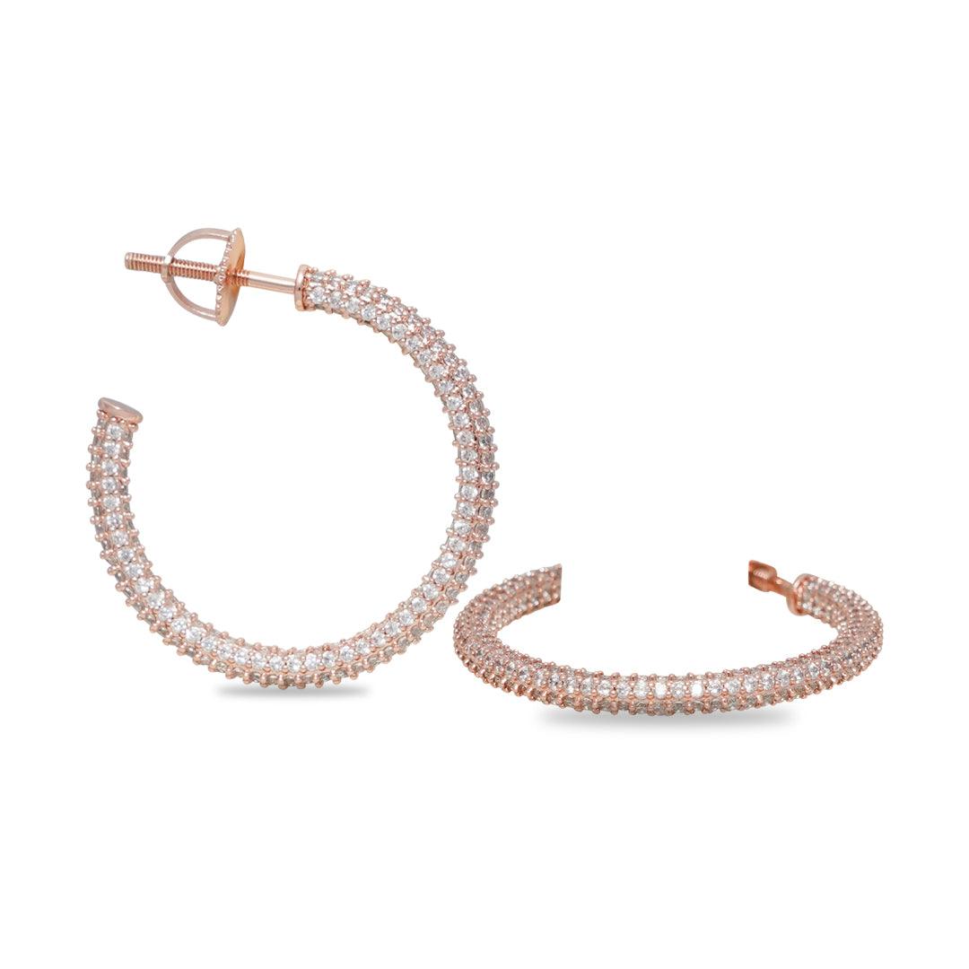 ALARA - CZ HOOP EARRINGS - House Of Shikha