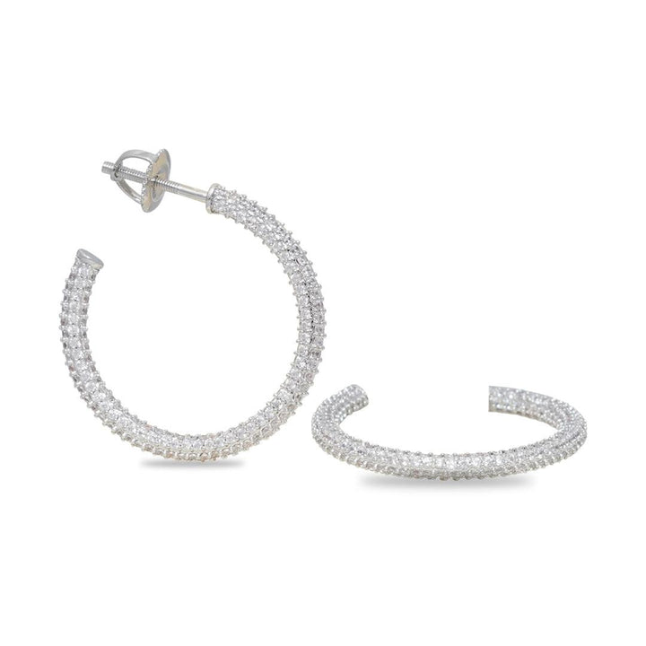 ALARA - CZ HOOP EARRINGS - House Of Shikha