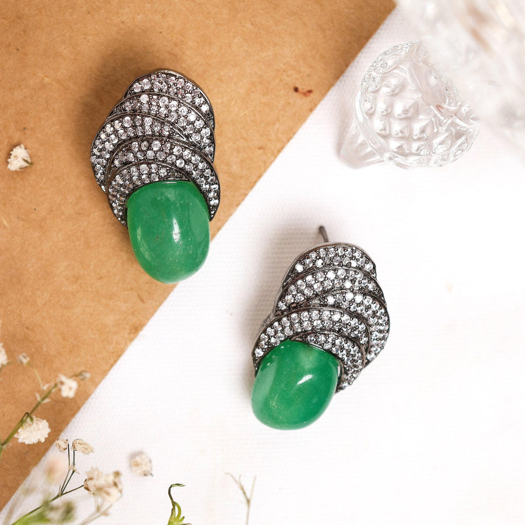 MONETA - ANTIQUE CZ EARRINGS - House Of Shikha