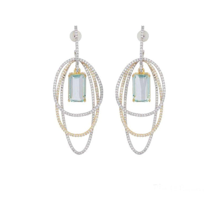 HALEY - DOUBLET CZ EARRINGS - House Of Shikha