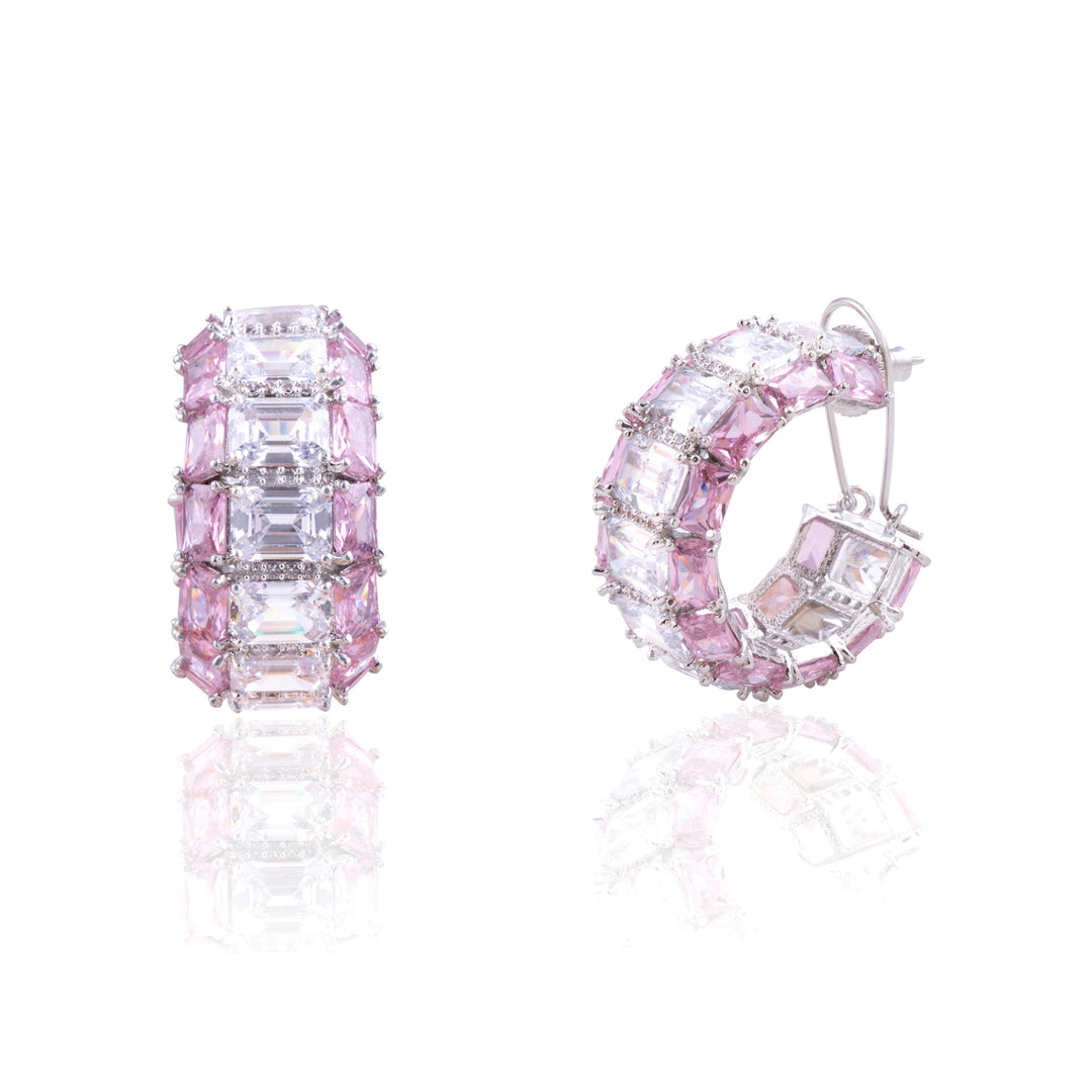 HUSN - PINK HOOP EARRINGS - House Of Shikha