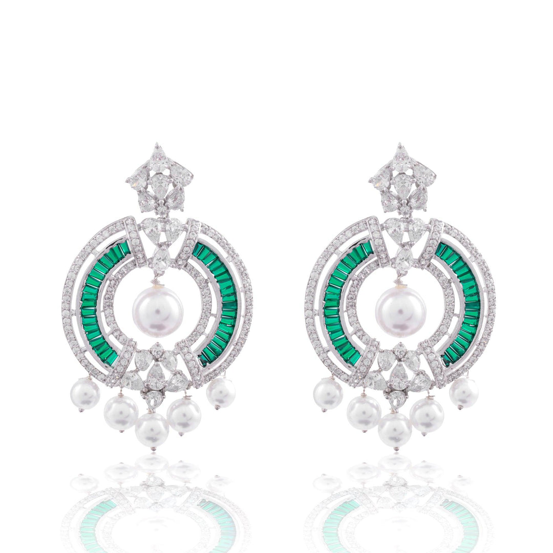 RANIA - ZIRCONIA CHAANBALI EARRINGS - House Of Shikha