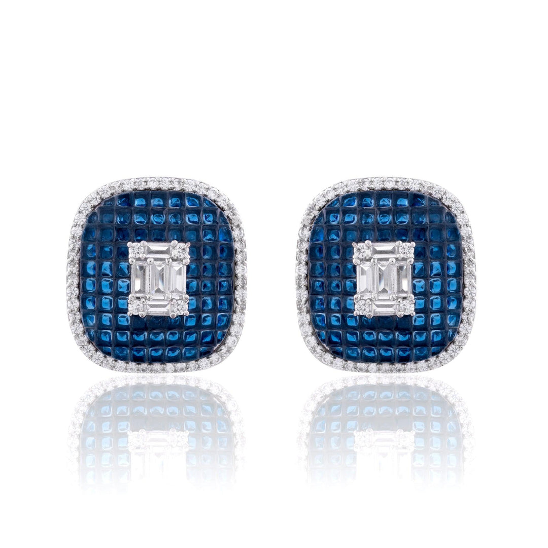 PUNYA INVISIBLE SETTING SQUARE EARRINGS - House Of Shikha