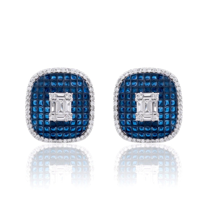 PUNYA INVISIBLE SETTING SQUARE EARRINGS - House Of Shikha