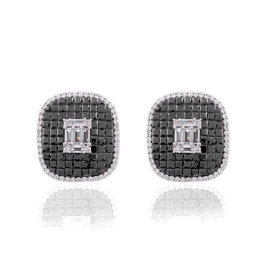 PUNYA INVISIBLE SETTING SQUARE EARRINGS - House Of Shikha