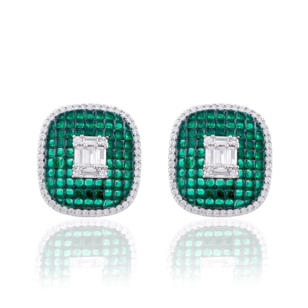 PUNYA INVISIBLE SETTING SQUARE EARRINGS - House Of Shikha
