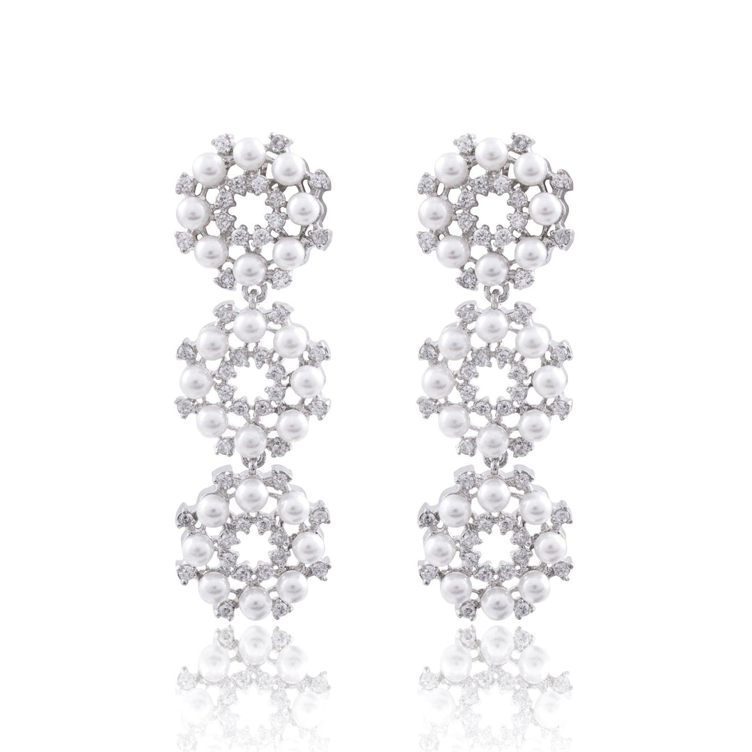 MORELLI PEARL DIAMOND EARRINGS - House Of Shikha