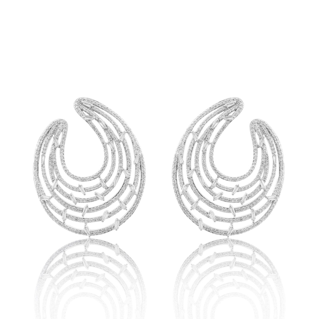 U SHAPE DIAMOND EARRINGS - House Of Shikha