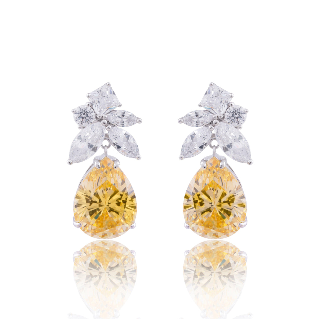 KAJOL MARQUISE CITRINE DROP EARRINGS - House Of Shikha