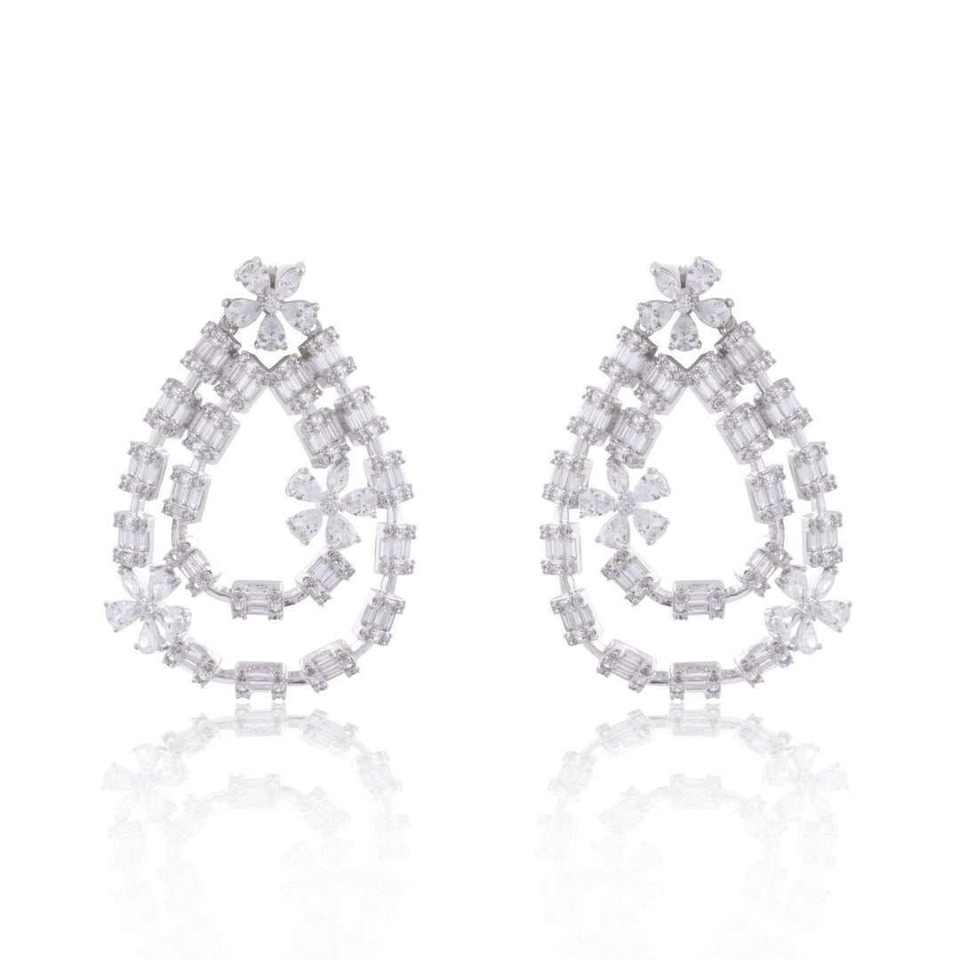 PEAR SHAPE DIAMOND EARRINGS - House Of Shikha