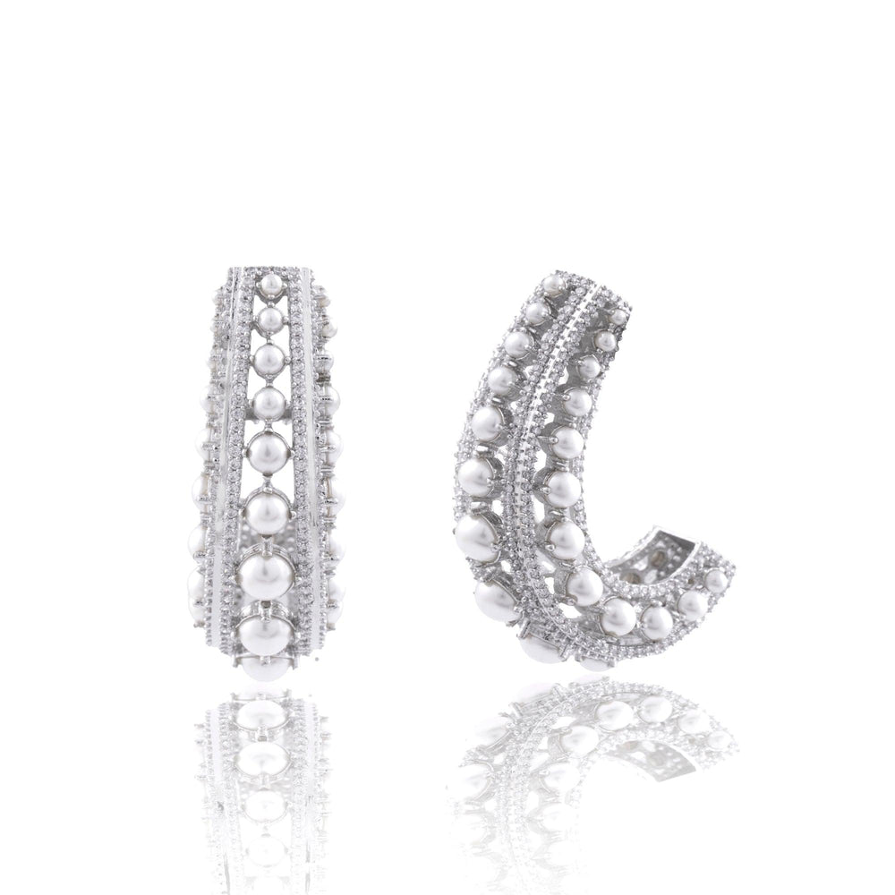 SOBITHA PEARL HOOP EARRINGS - House Of Shikha