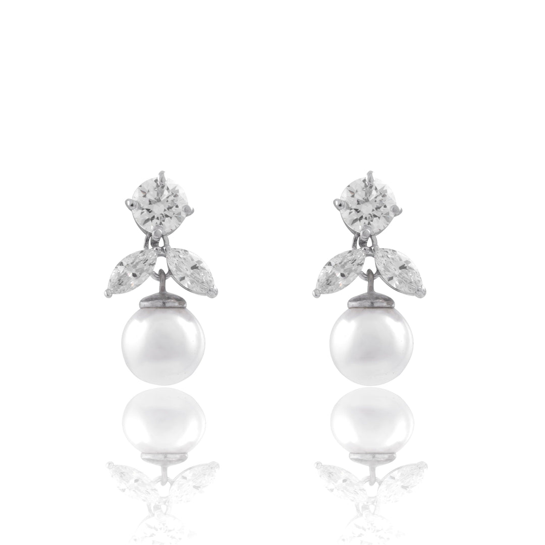 PEARL MARQUISE DROP EARRINGS - House Of Shikha