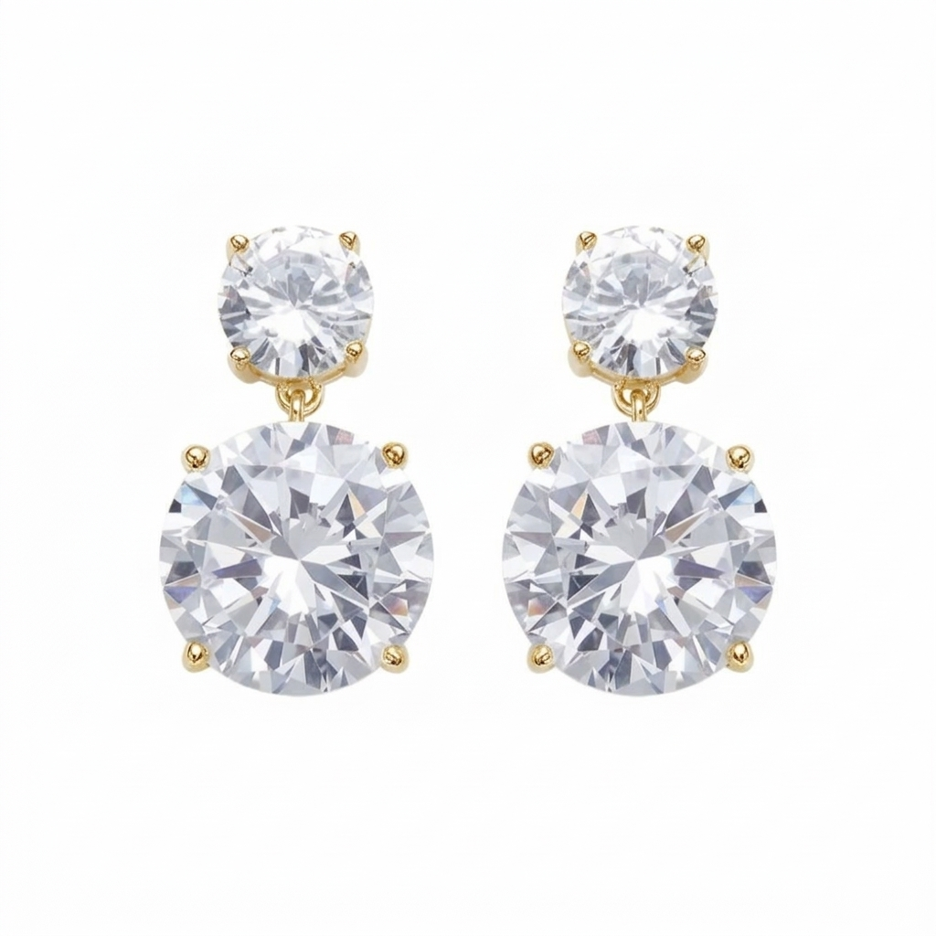 HANSIKA SOLITAIRE DROP EARRINGS