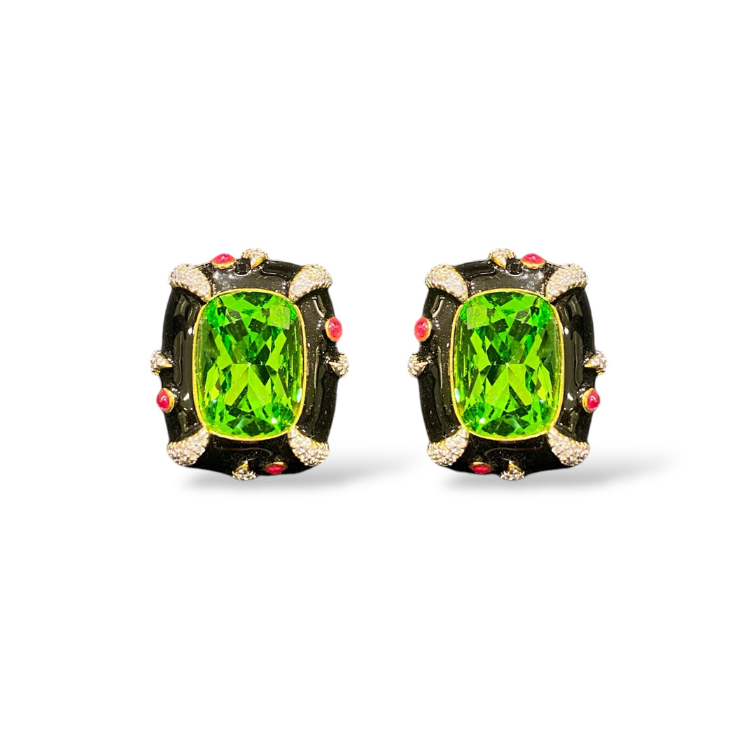 PANNU CRYSTAL ENAMEL EARRINGS