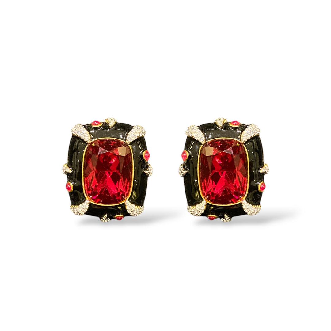 PANNU CRYSTAL ENAMEL EARRINGS