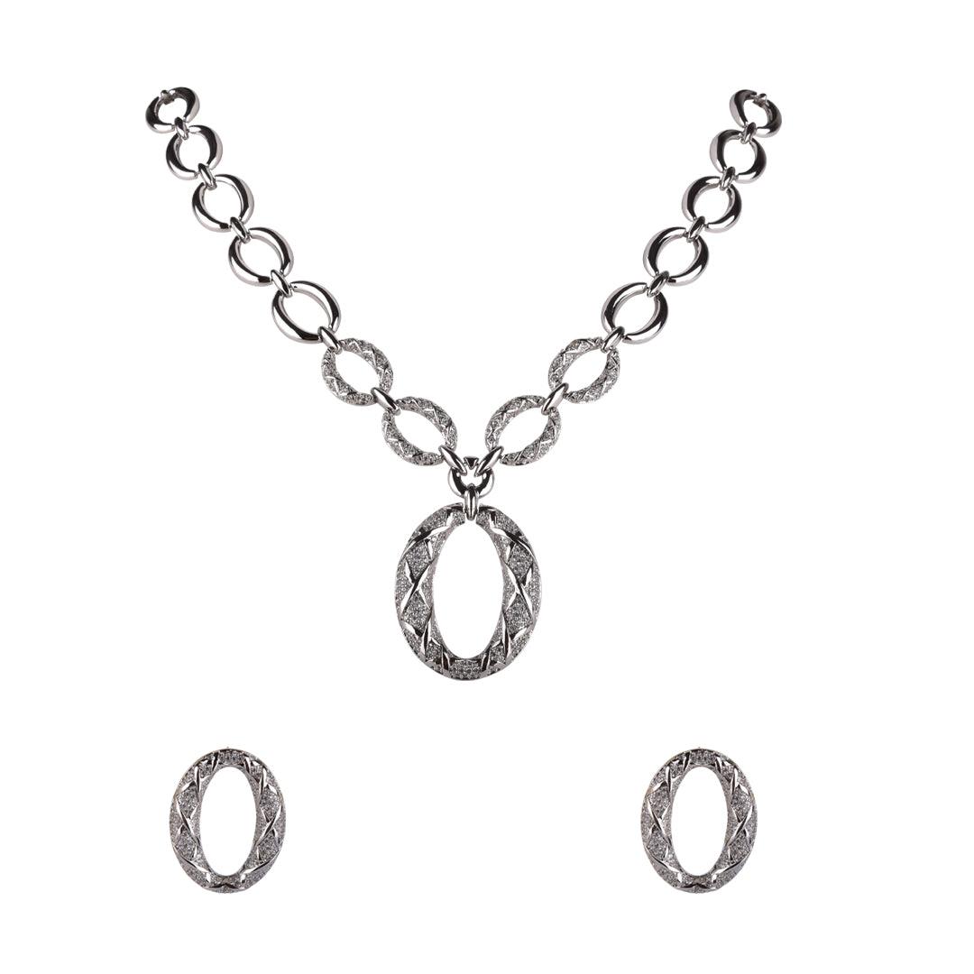 LARISA - LINK CZ NECKLACE SET - House Of Shikha