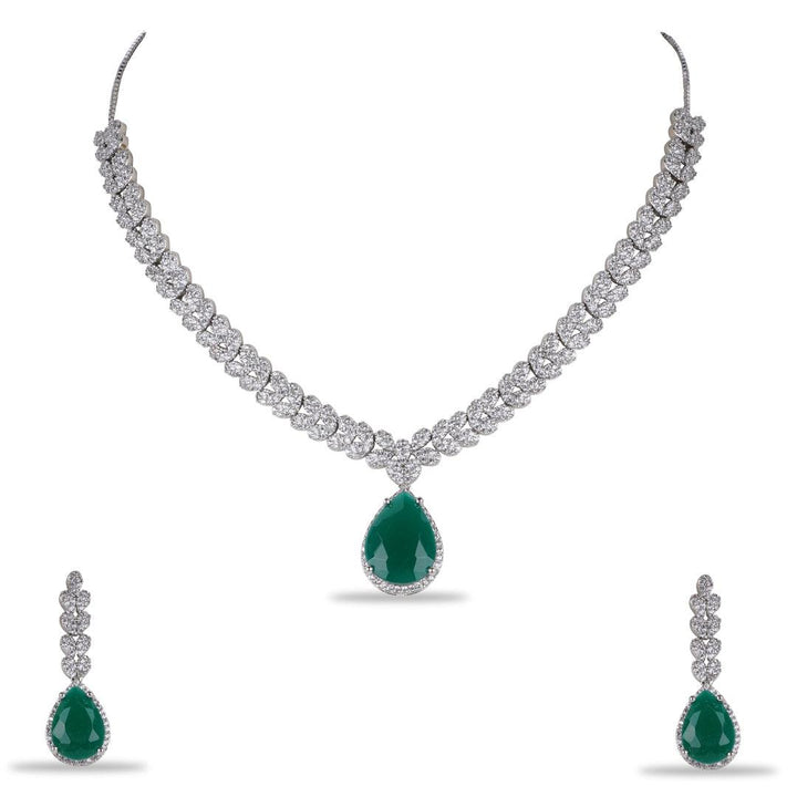 WINNIE - CZ NECKLACE SET - House Of Shikha