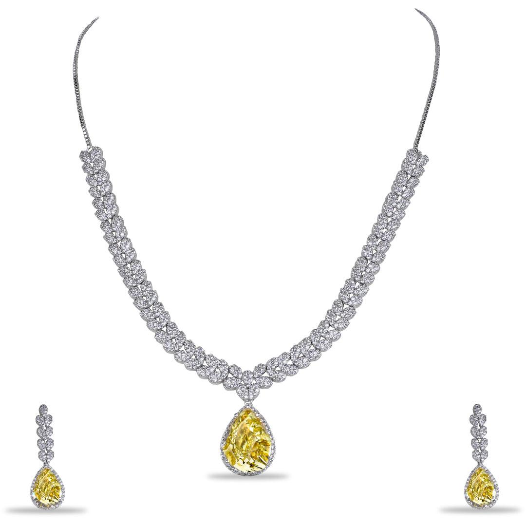 WINNIE - CZ NECKLACE SET - House Of Shikha