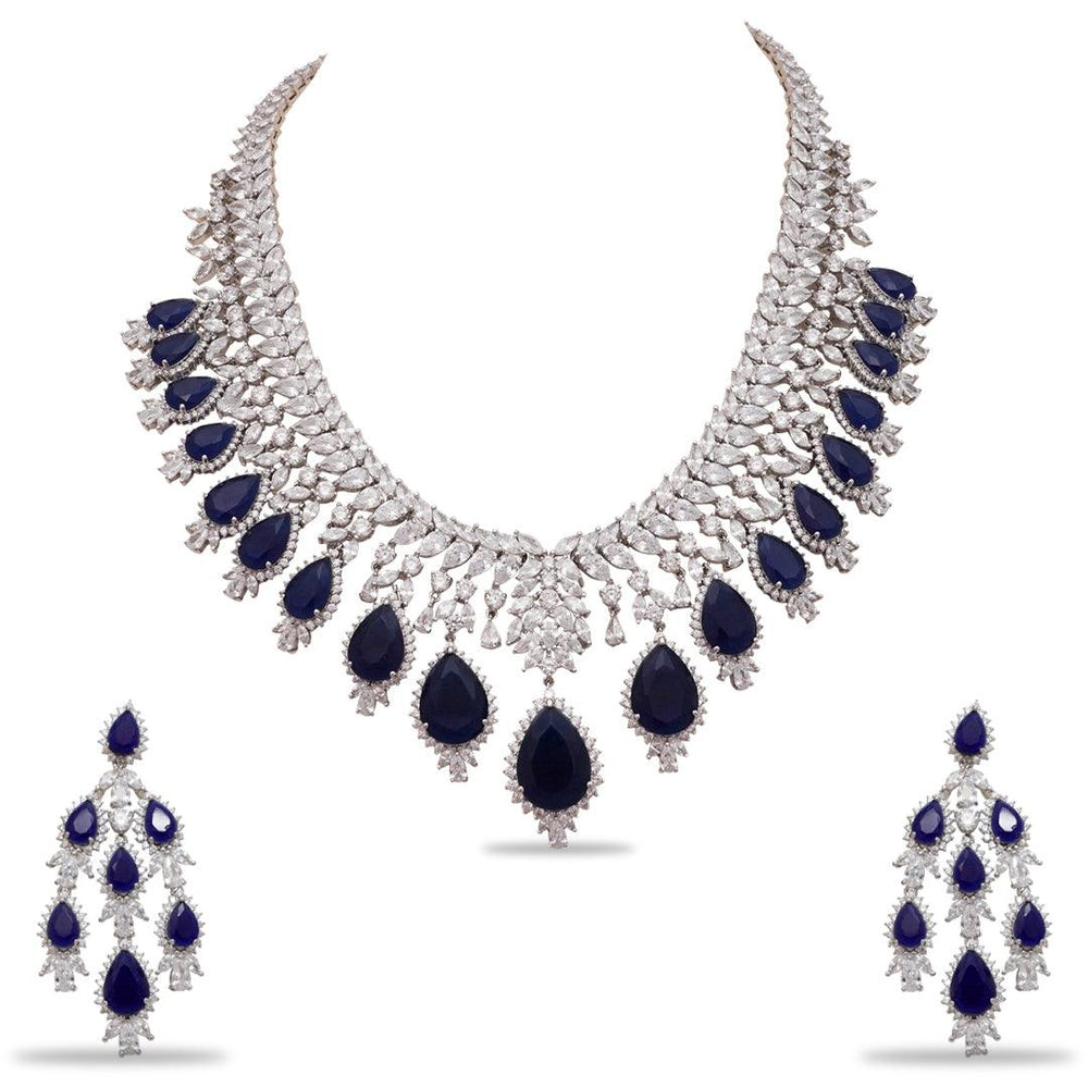 KYLIE CZ NECKLACE SET - House Of Shikha