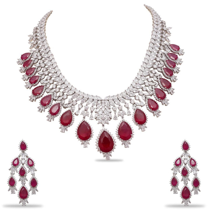 KYLIE CZ NECKLACE SET - House Of Shikha