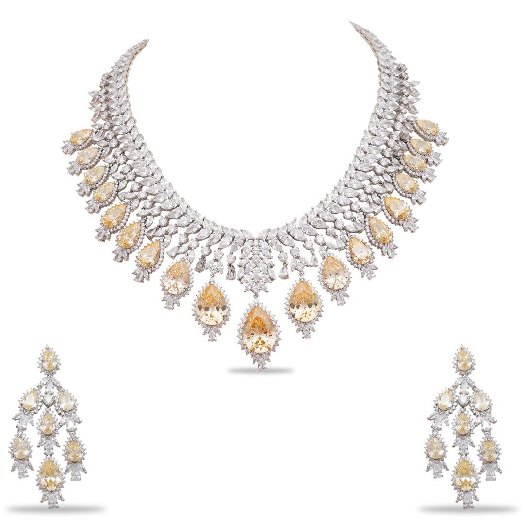 KYLIE CZ NECKLACE SET - House Of Shikha